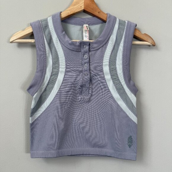 NWOT Free People FP Movement Free Kick Muscle Tank Crop Top Women's M/L Purple - Picture 7 of 13